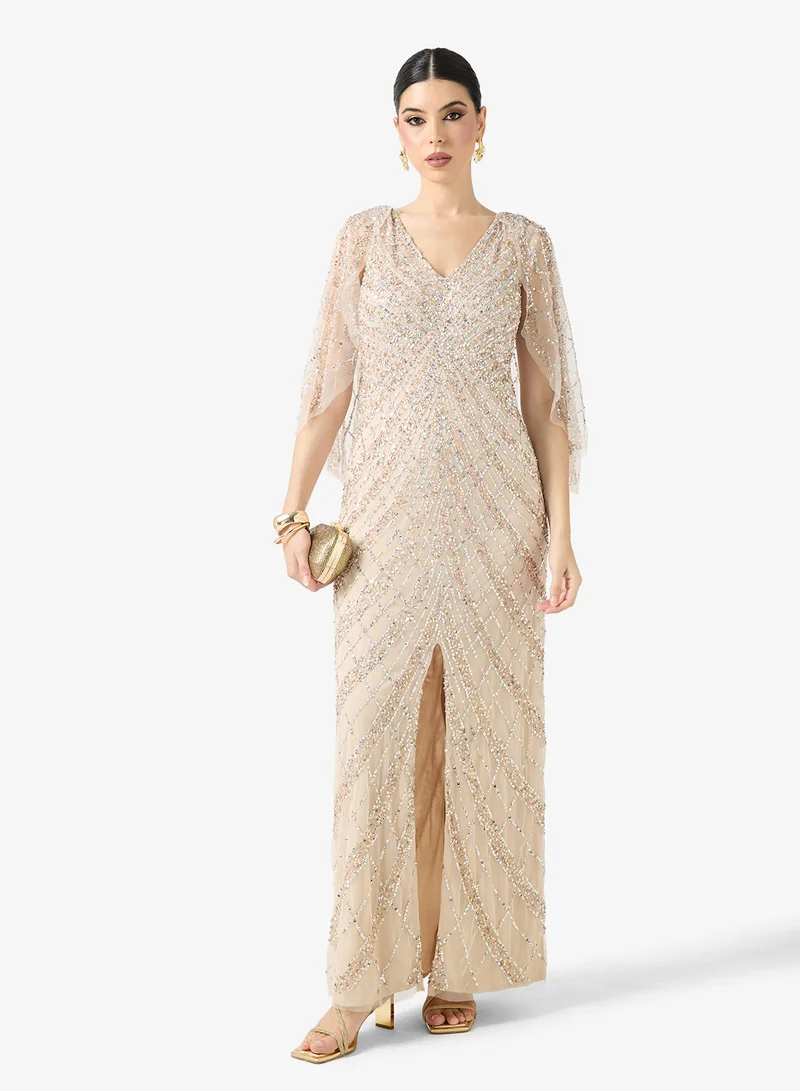 Sequin Embellished Evening Dress